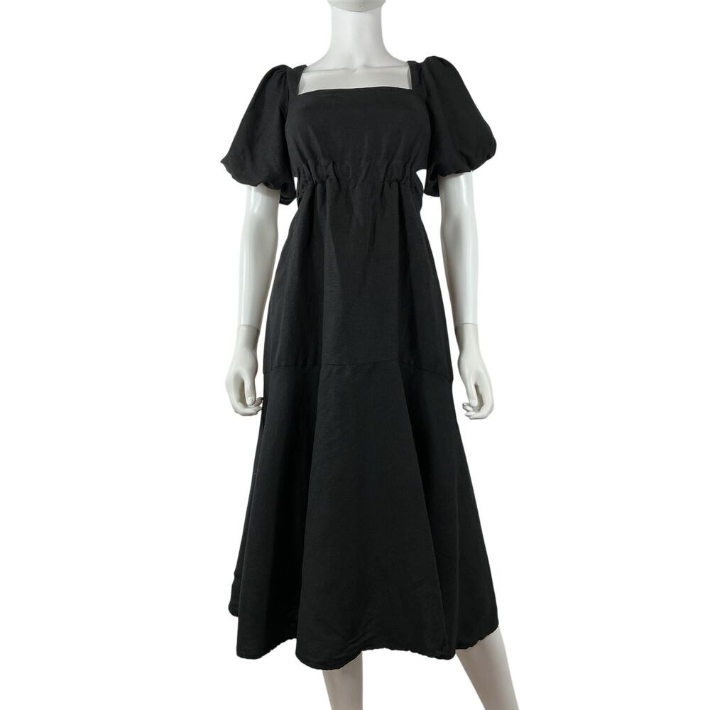 Astr The Label Puff Sleeve Black Angeles Dress Size XS - Picture 2 of 4